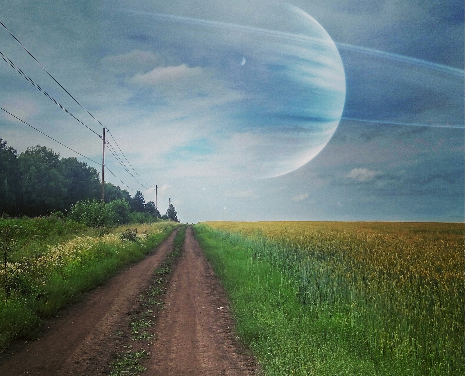 Turn right after 400 light years - My, Photoshop, Field, Saturn