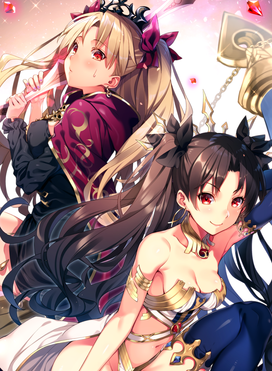 Fate Art - Anime, Anime art, Fate, Fate grand order, Ishtar, Ereshkigal, Tohsaka rin