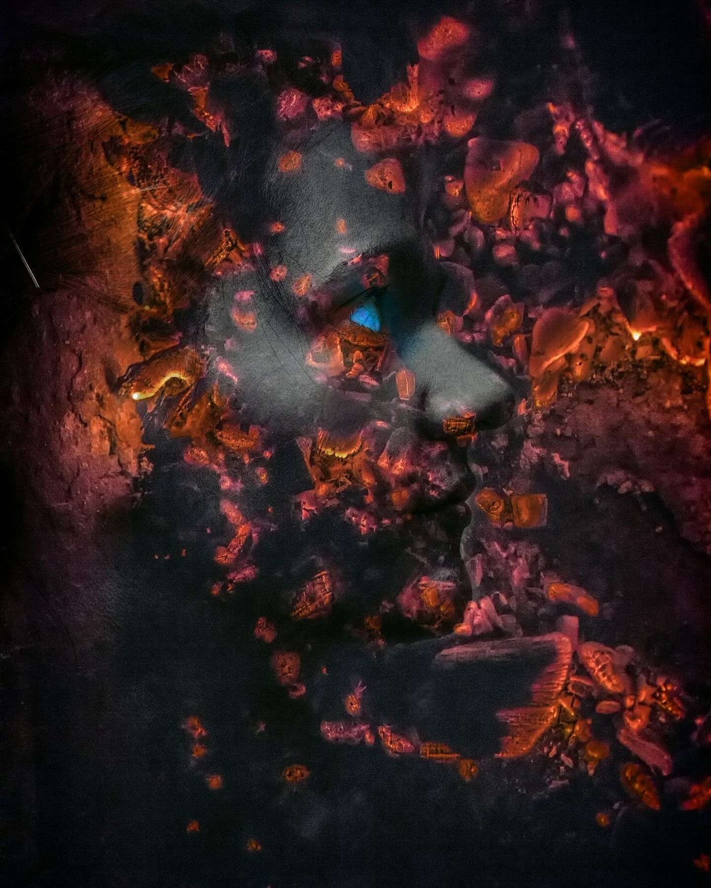 Burn - My, The photo, Photoshop, Photomanipulation, Portrait, Bonfire