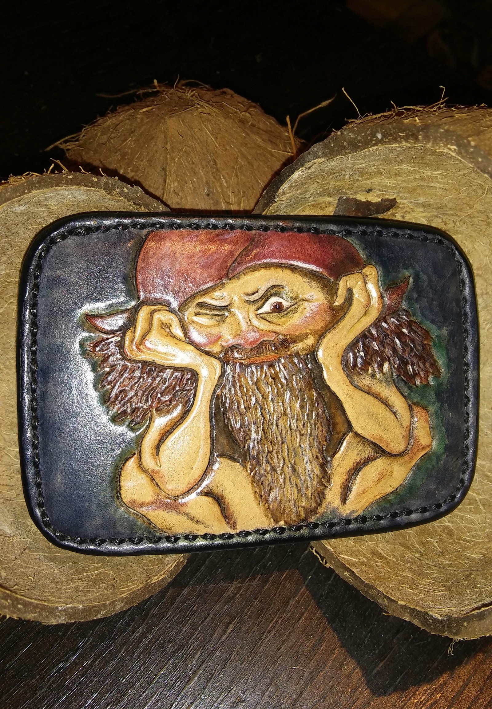 Dwarf Rogue - My, With your own hands, Handmade, Leather products, Embossing on leather, Embossing, Longpost