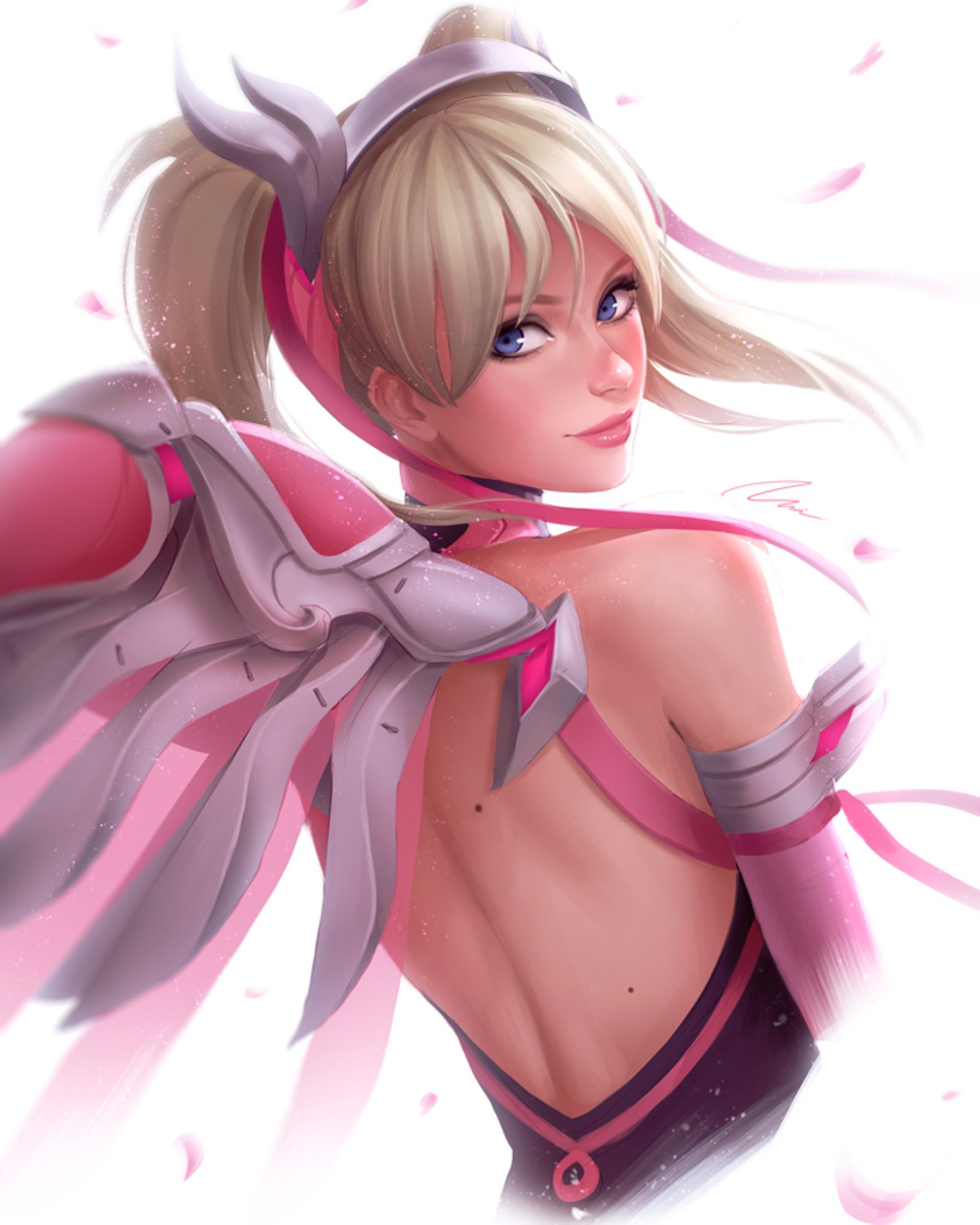 Pink Mercy Art - Арт, Overwatch, Mercy, Umitaro, Umigraphics