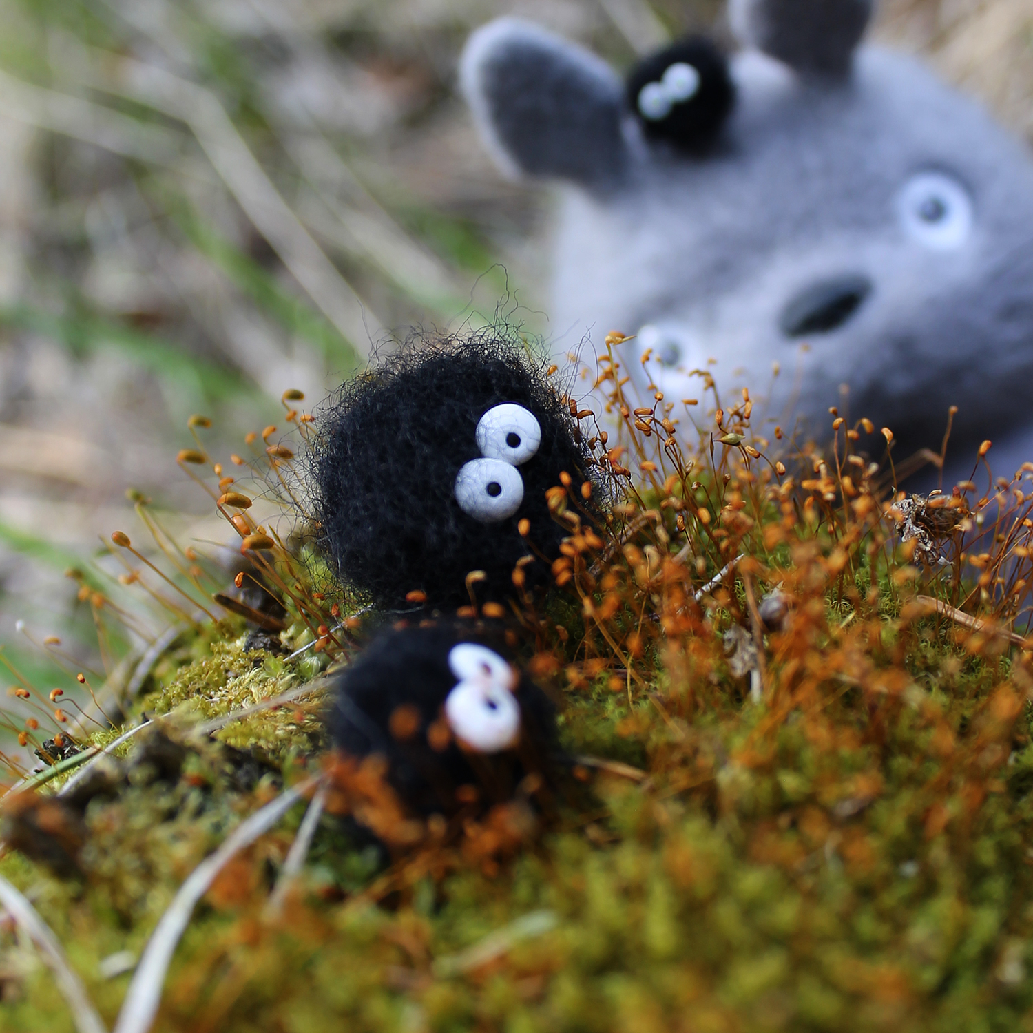 My neighbour - My, Needlework without process, Totoro, Susuwatari, Dry felting, Altai, Handmade, Longpost, Altai Republic