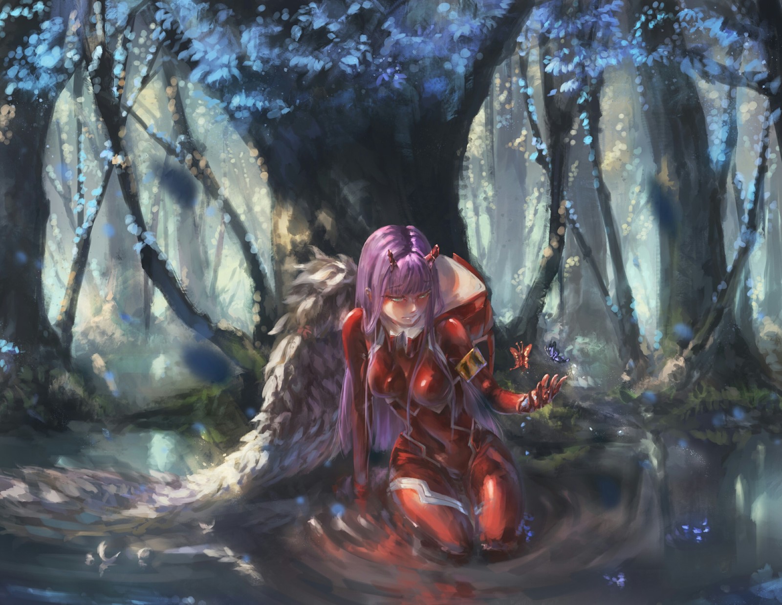 Zero two - Darling in the Franxx, Zero two, Anime Paint, Anime art, Anime