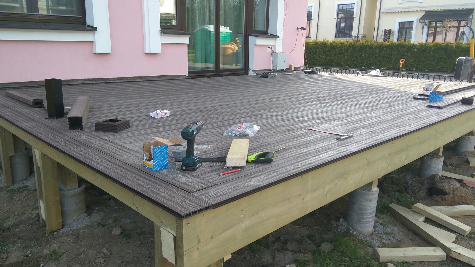 Hedge. Terrace. Step by step paving - My, Terrace, Paving stones, Lawn, Dacha, Landscape design, Saint Petersburg, Longpost