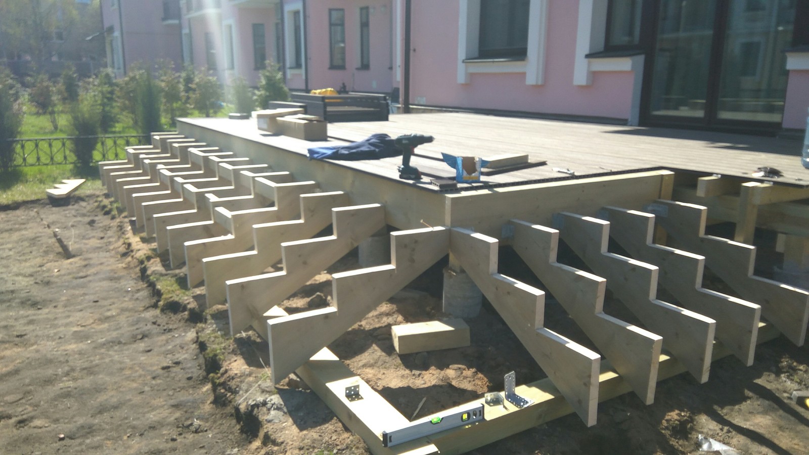 Hedge. Terrace. Step by step paving - My, Terrace, Paving stones, Lawn, Dacha, Landscape design, Saint Petersburg, Longpost