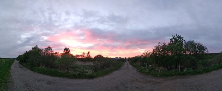 Pink sunset over our house - My, The photo, Sunset, Карелия