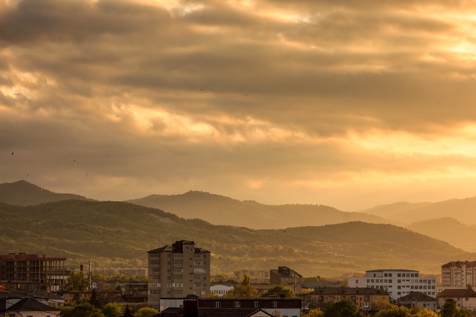 After the rain - My, View from the window, Sunset, Evening, Nalchik