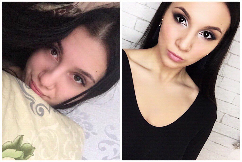 Before and after makeup - Girls, Beautiful girl, Face, It Was-It Was, Makeup, Naturalness, A selection, Longpost