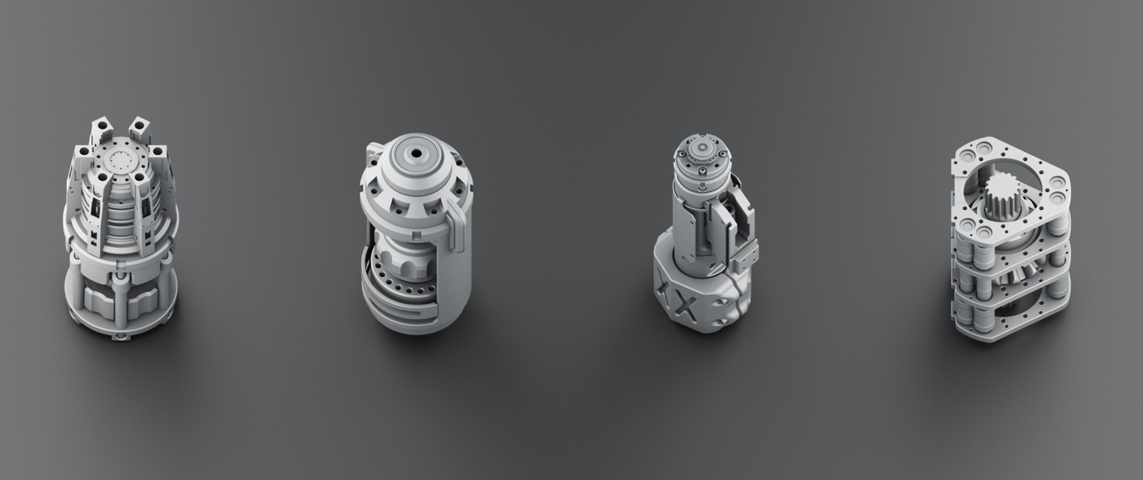 Бесплатный Hard Surface Kitbash vol 3 - Моё, Fusion360, Fusion 360, Kitbash, Hard surface, 3DS max, Научная фантастика, Free, Меха, Длиннопост