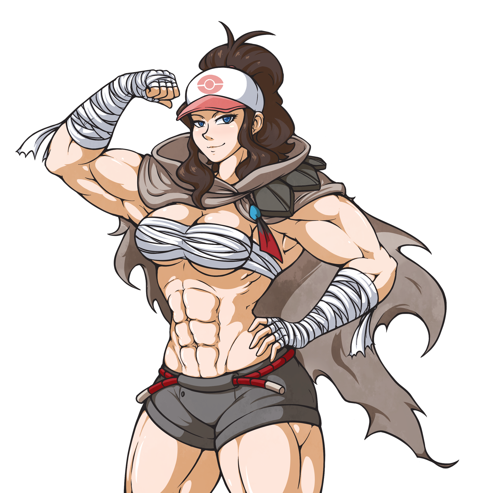 Heroine of Ideals Hilda
 - , Art, Strong girl, Pokemon, Hilda, Anime, Anime art, Bodybuilders