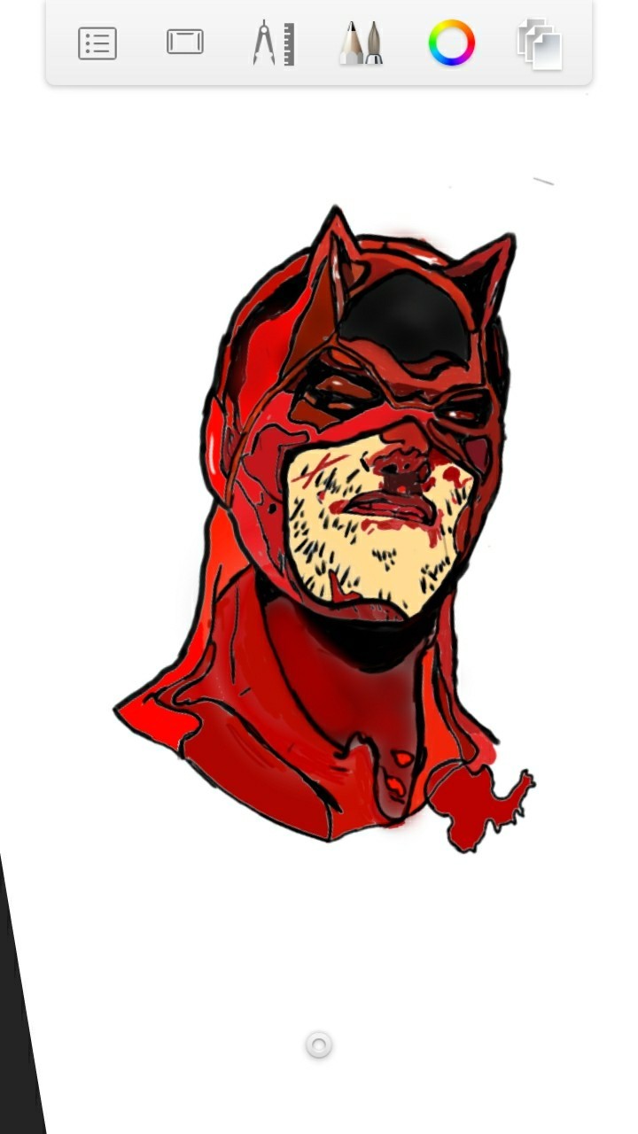 First normal drawing - My, Drawing, Daredevil, Longpost