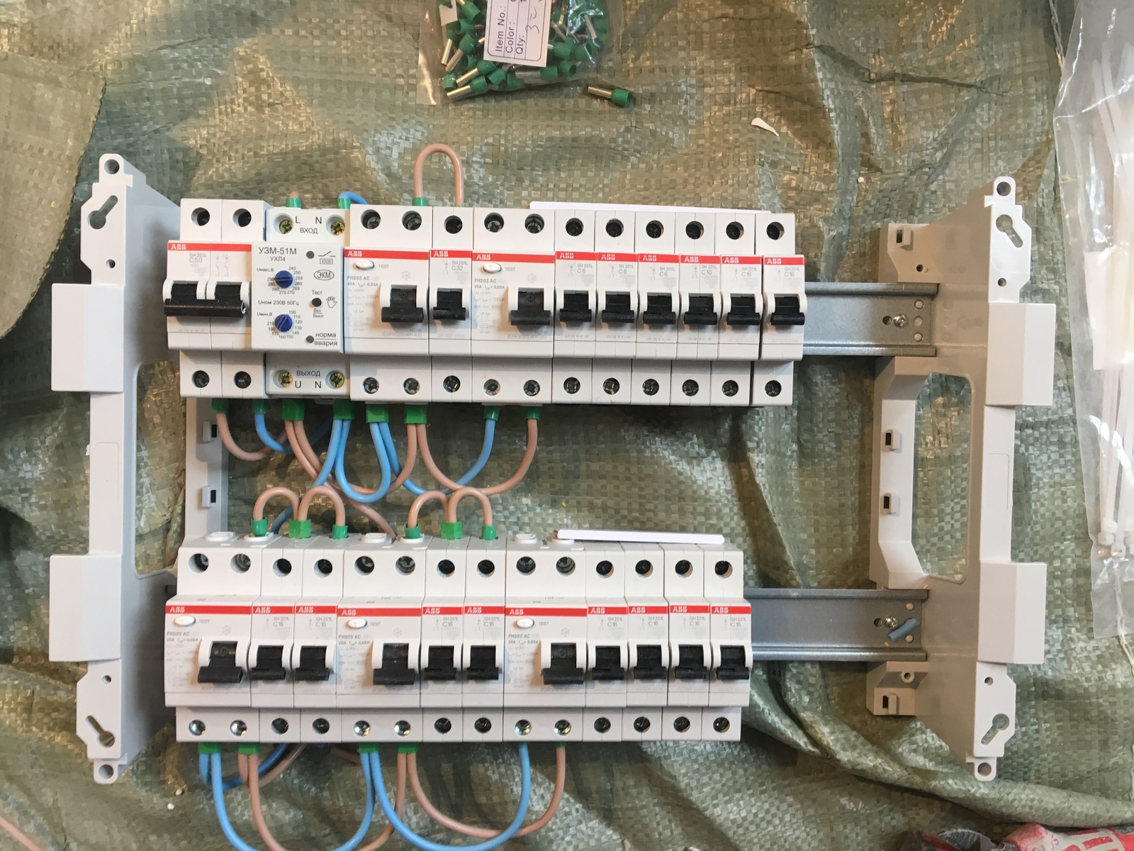 Assembly and connection of the shield in the apartment - My, Electric, Electrical installation, , Longpost