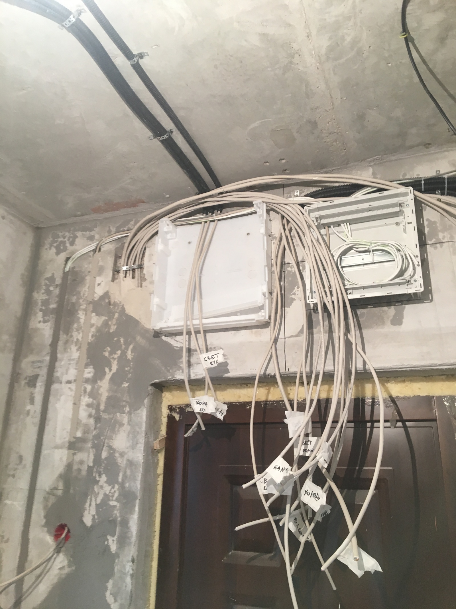 Assembly and connection of the shield in the apartment - My, Electric, Electrical installation, , Longpost