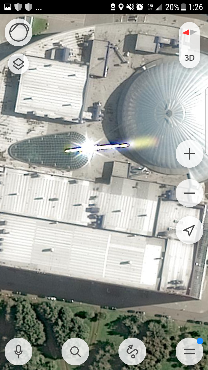 Cigar-shaped sparkling object over Peterland - UFO, Satellite, Aerial photography, Yandex maps, Longpost, Peterland, Saint Petersburg, Glare, Screenshot