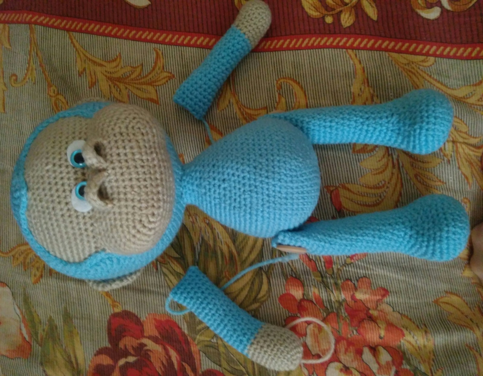 Monkey baby))) - My, Handmade, Amigurumi, Crochet, Knitted toys, , Needlework, Longpost