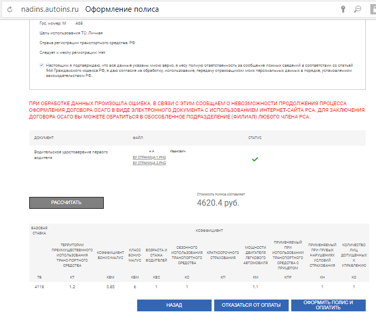 RSA burns - My, e-Osago, PCA, Russian Union of Motor Insurers