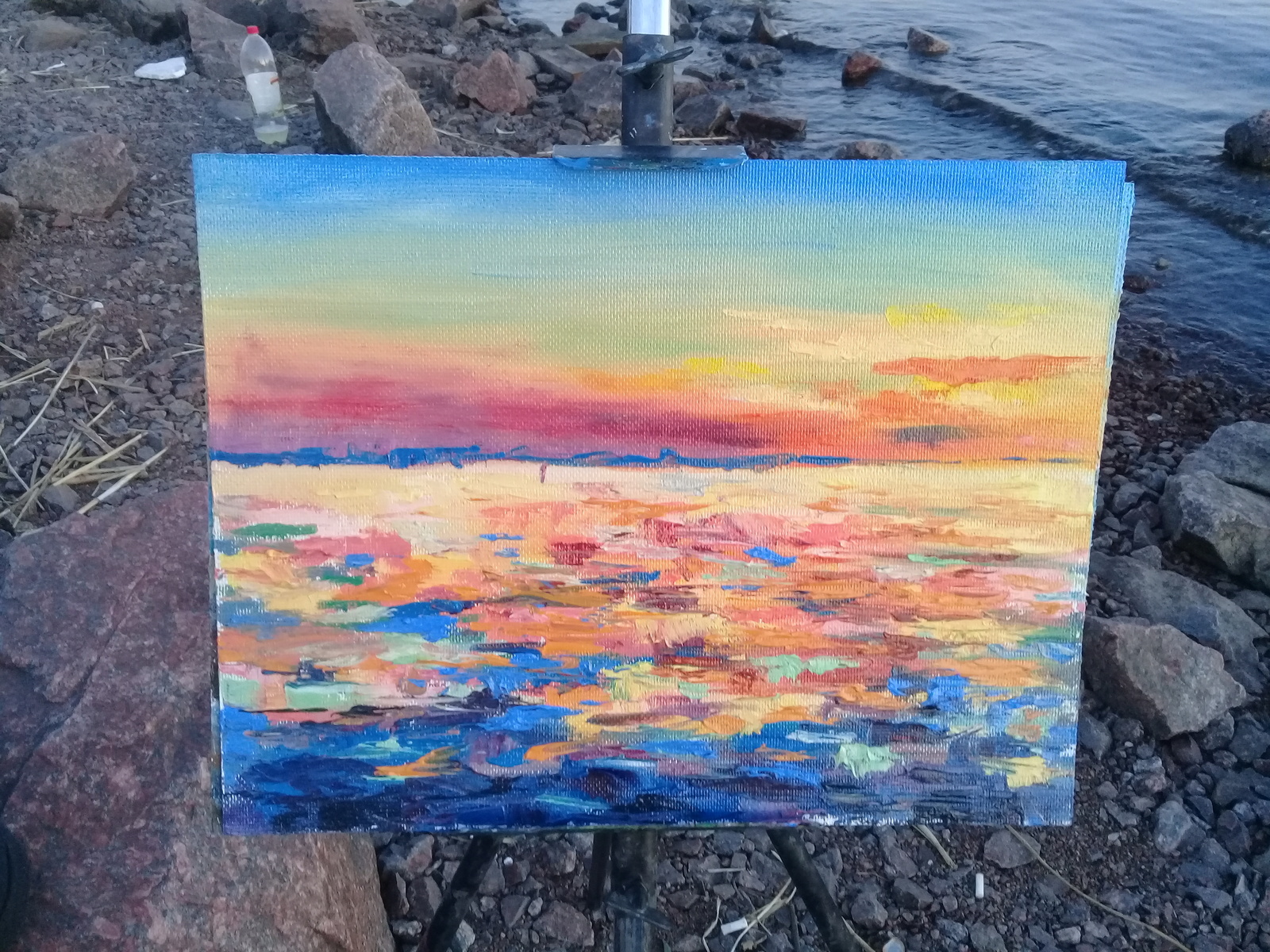 Evening studies - My, Painting, Plein air, Butter, Etude, Sunset, Creation, Painting, Sea