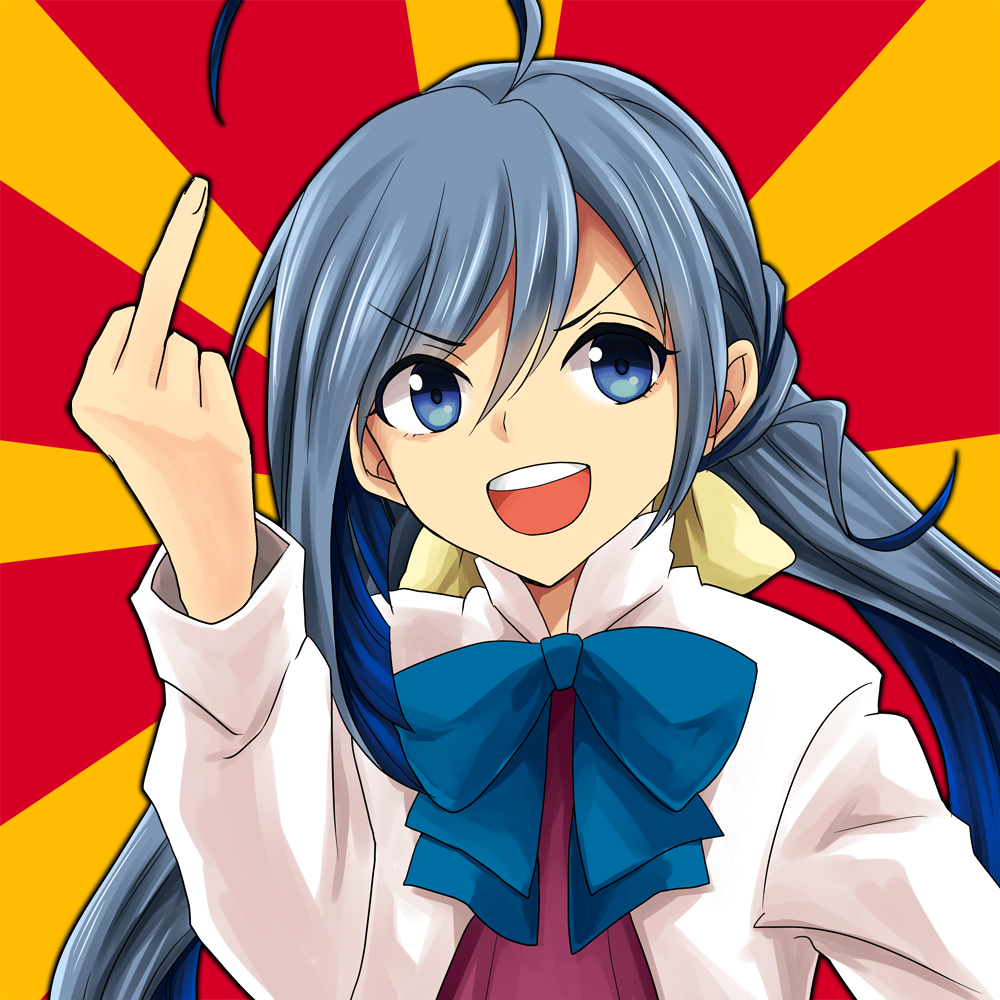 To everyone who does not believe that a destroyer can become a battleship - Kantai collection, Kiyoshimo, Anime, Anime art, Fuck you, Fak (gesture)