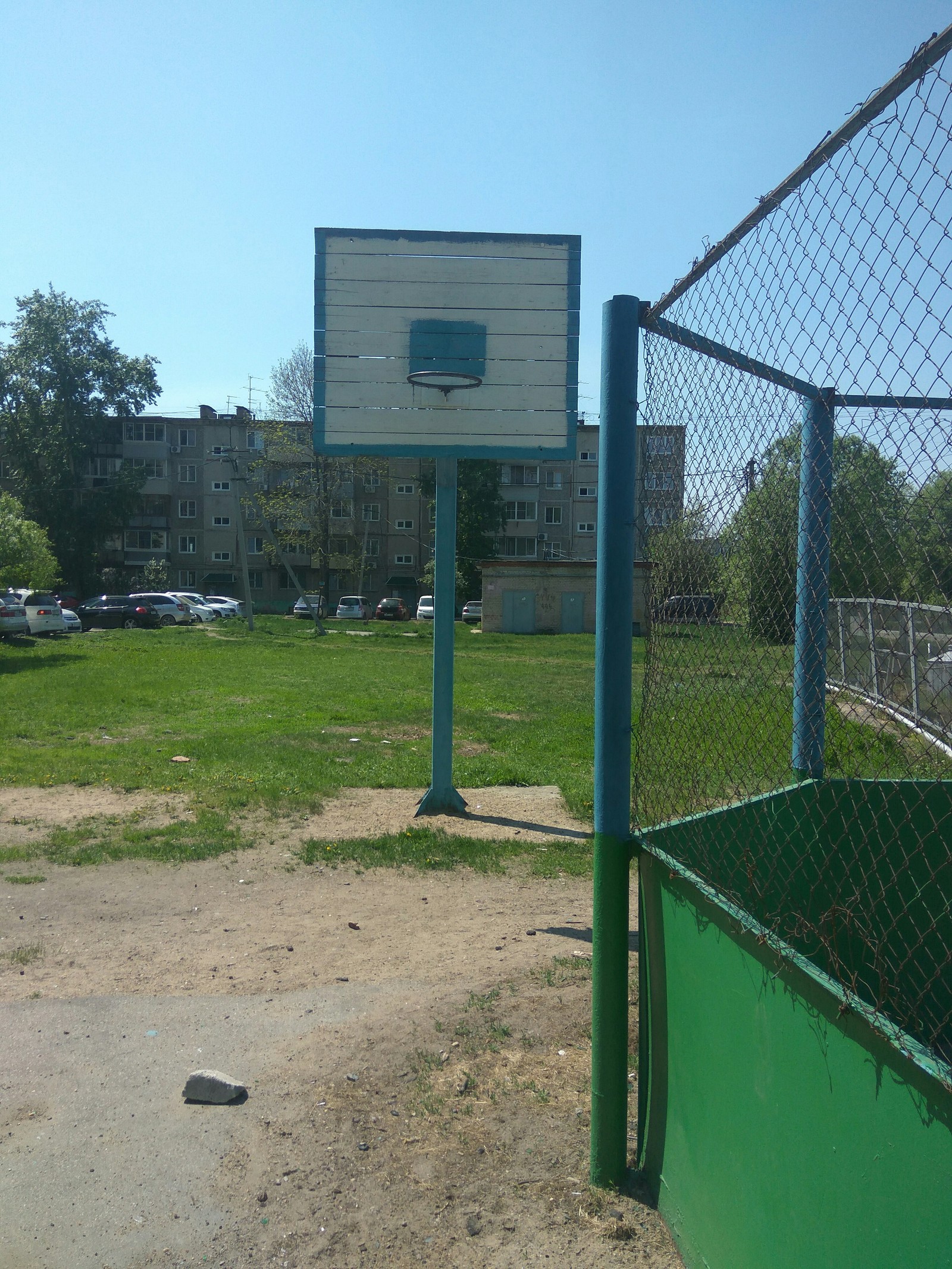 When you need to put a backboard with a ring on the court, but you secretly hate basketball players. - My, Courtyard, Playground, Longpost, The photo, Basketball hoop