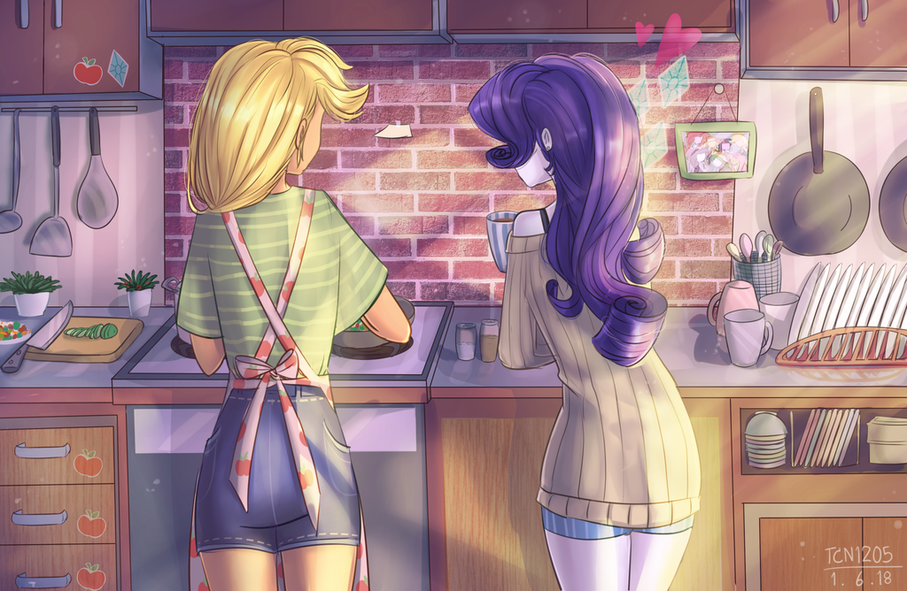 Завтрак для подружки - My Little Pony, Equestria Girls, Applejack, Rarity, Looknamtcn