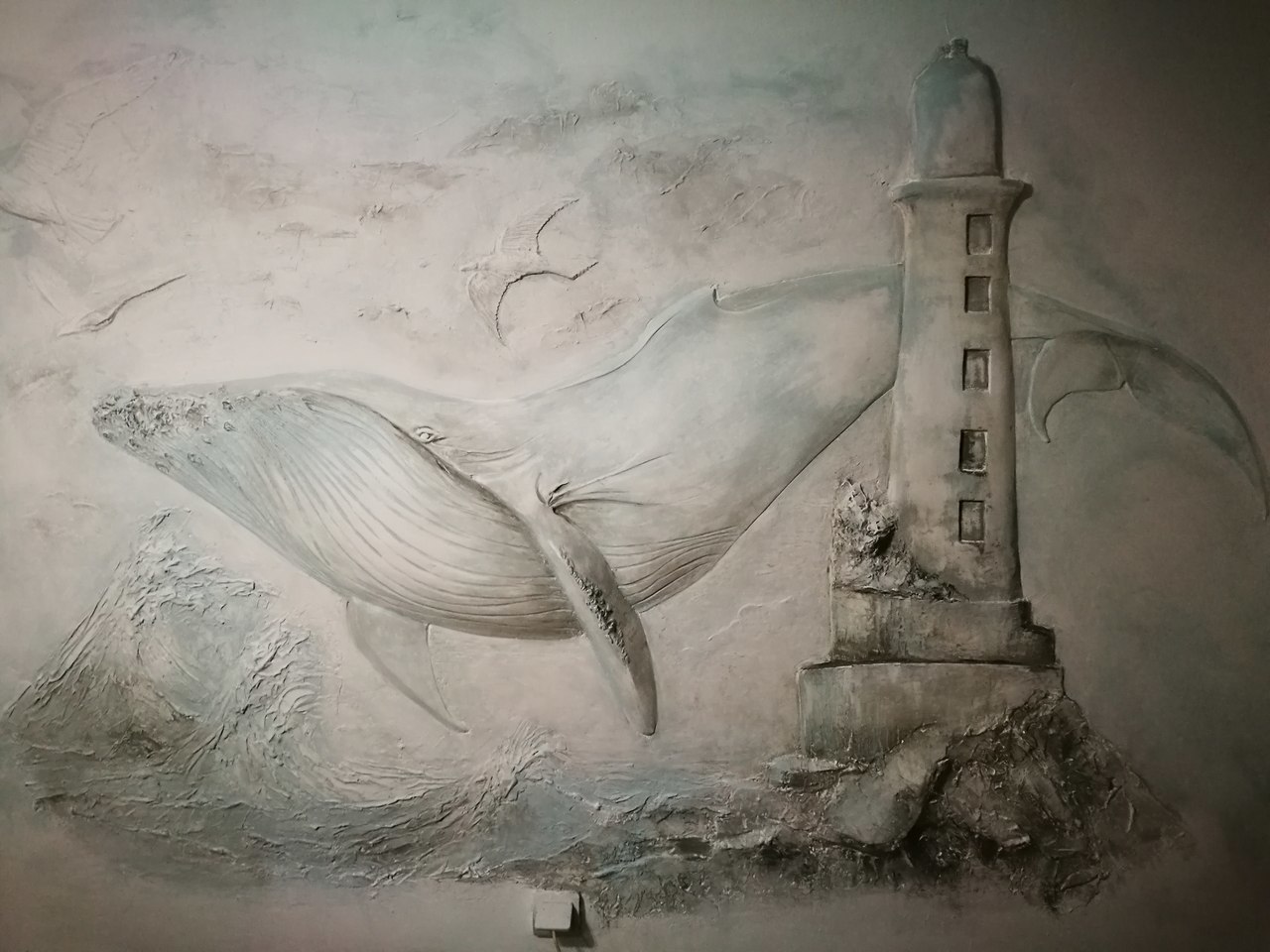 How I sculpted a whale on the wall - My, With your own hands, Needlework with process, Bas-relief, Sculpture, Creation, Whale, Sea, Longpost