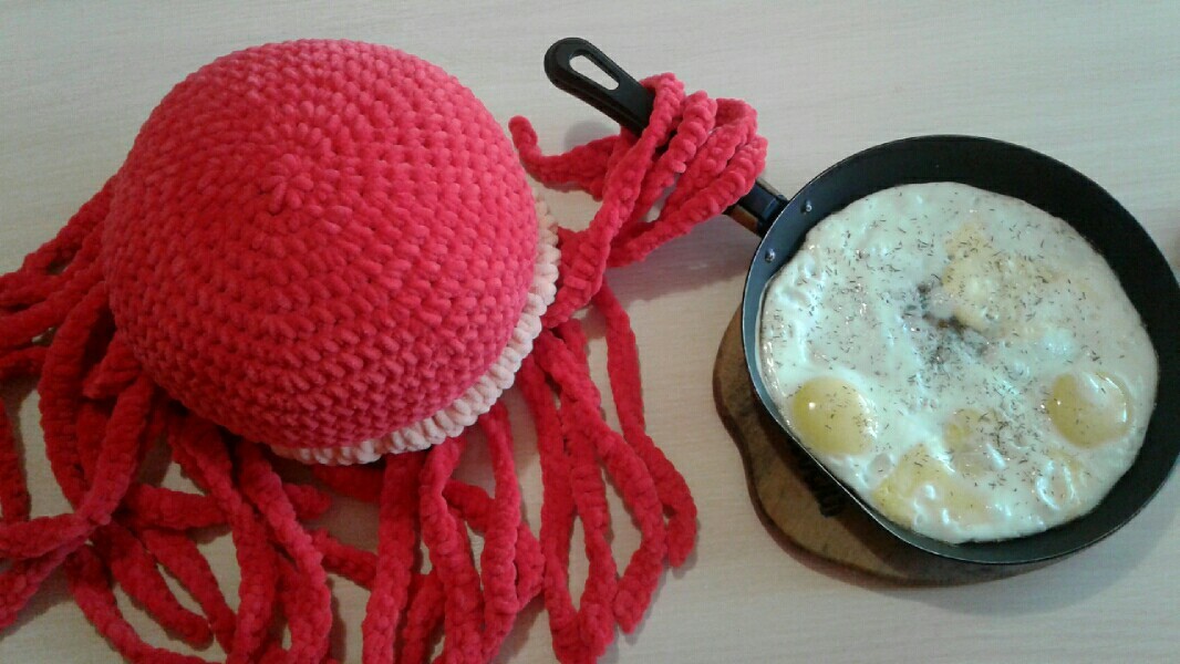 I promise this is the last one - My, Amigurumi, Needlework without process, Jellyfish, Longpost