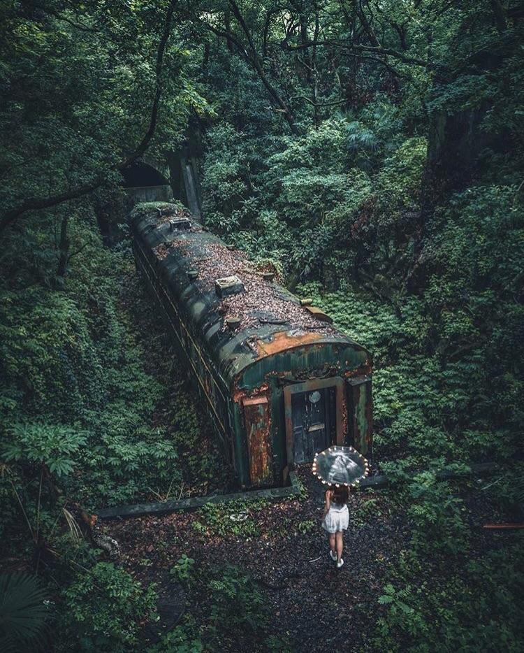 Atmospheric - A train, Girls, Forest