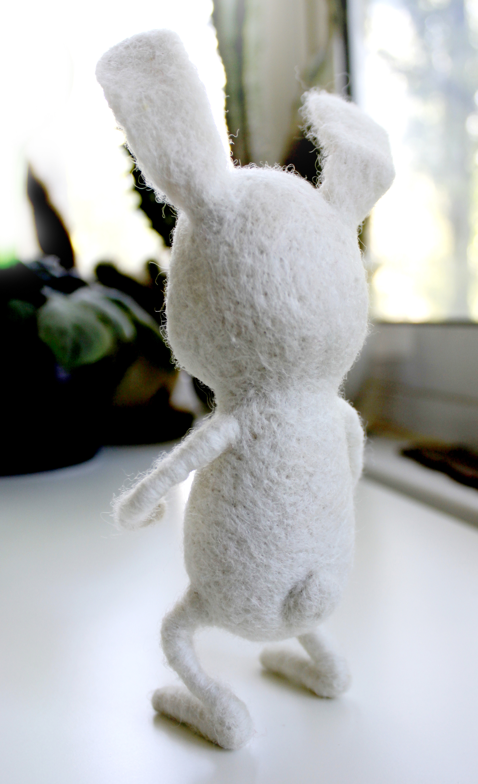 Creep Bunny (don't watch for the faint of heart) - My, Dry felting, Hare, Rabbit, Kripota, Handmade, Eyes, Longpost