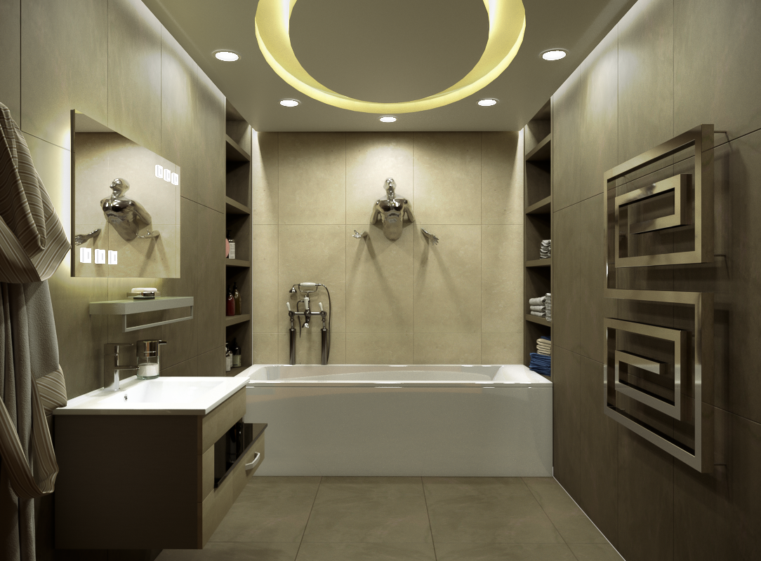 Bath ad astra - My, 3D max, Interior Design, Bath, Bathroom, Pursuit, 3DS max