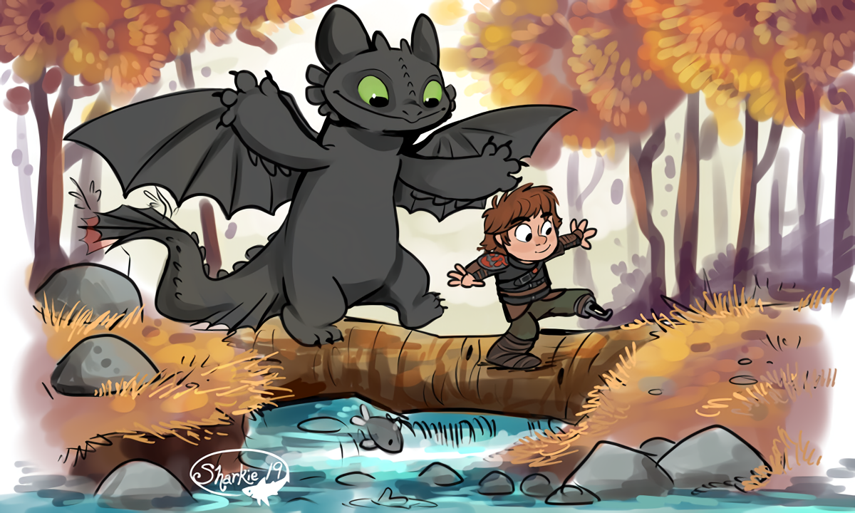 Hiccup and Toothless - Art, Crossover, How to train your dragon, Calvin and Hobbs, Toothless, Hiccup