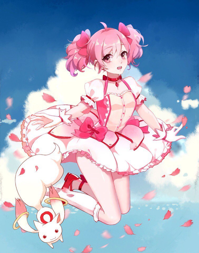 Anima art #109 - Anime Art, 2D, Mahou Shoujo Madoka Magica, Madoka Kaname, Kyubey, Аниме, Арт