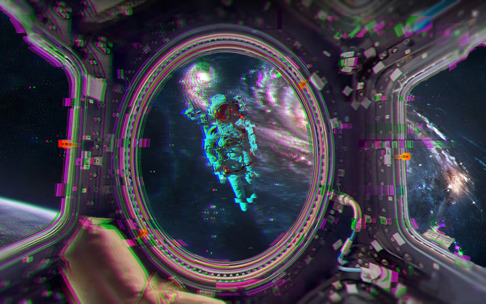 /Glitch Space/ - My, Space, Glitch, Космонавты, Photoshop