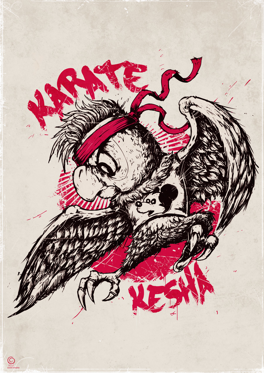 Karate Kesha - My, Parrot Kesha, Kesha, Karate, Longpost, A parrot, Cartoons, Drawing, Digital drawing