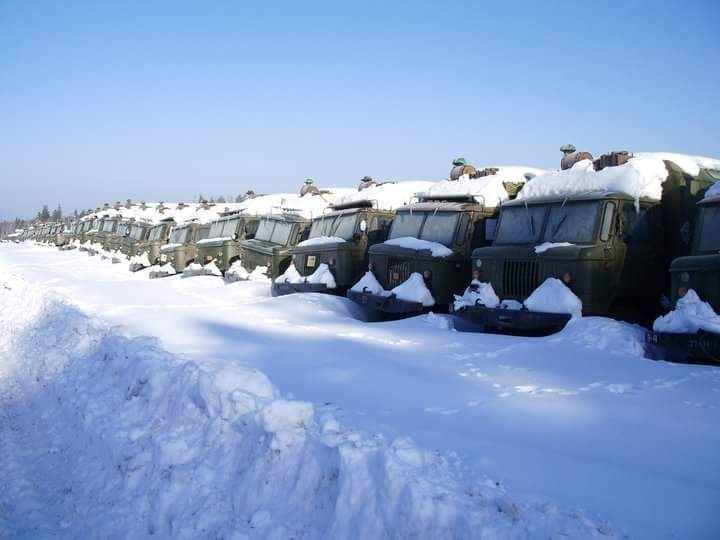 Equipment in storage, view in winter))) - My, , Russian army, Longpost, Army