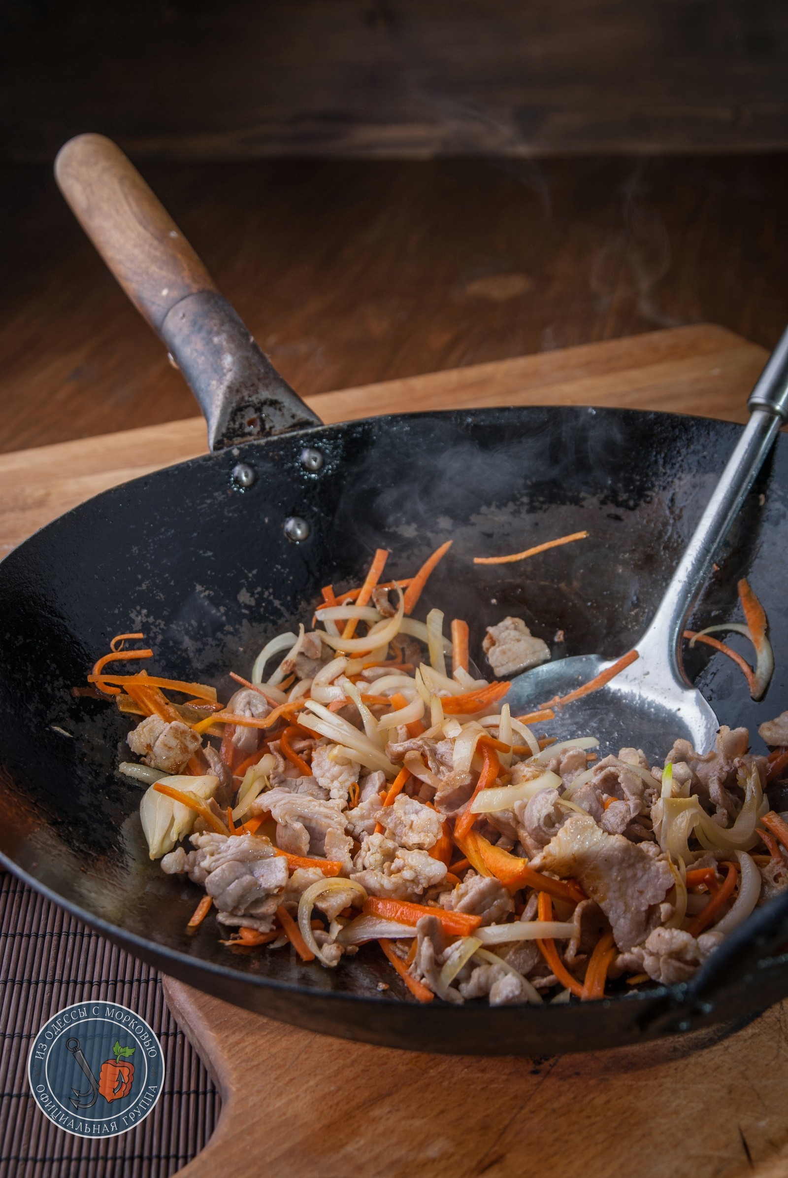 Two types of noodles in a wok from Bra - My, From Odessa with carrots, Recipe, Cooking, The photo, Food, Longpost, Wok