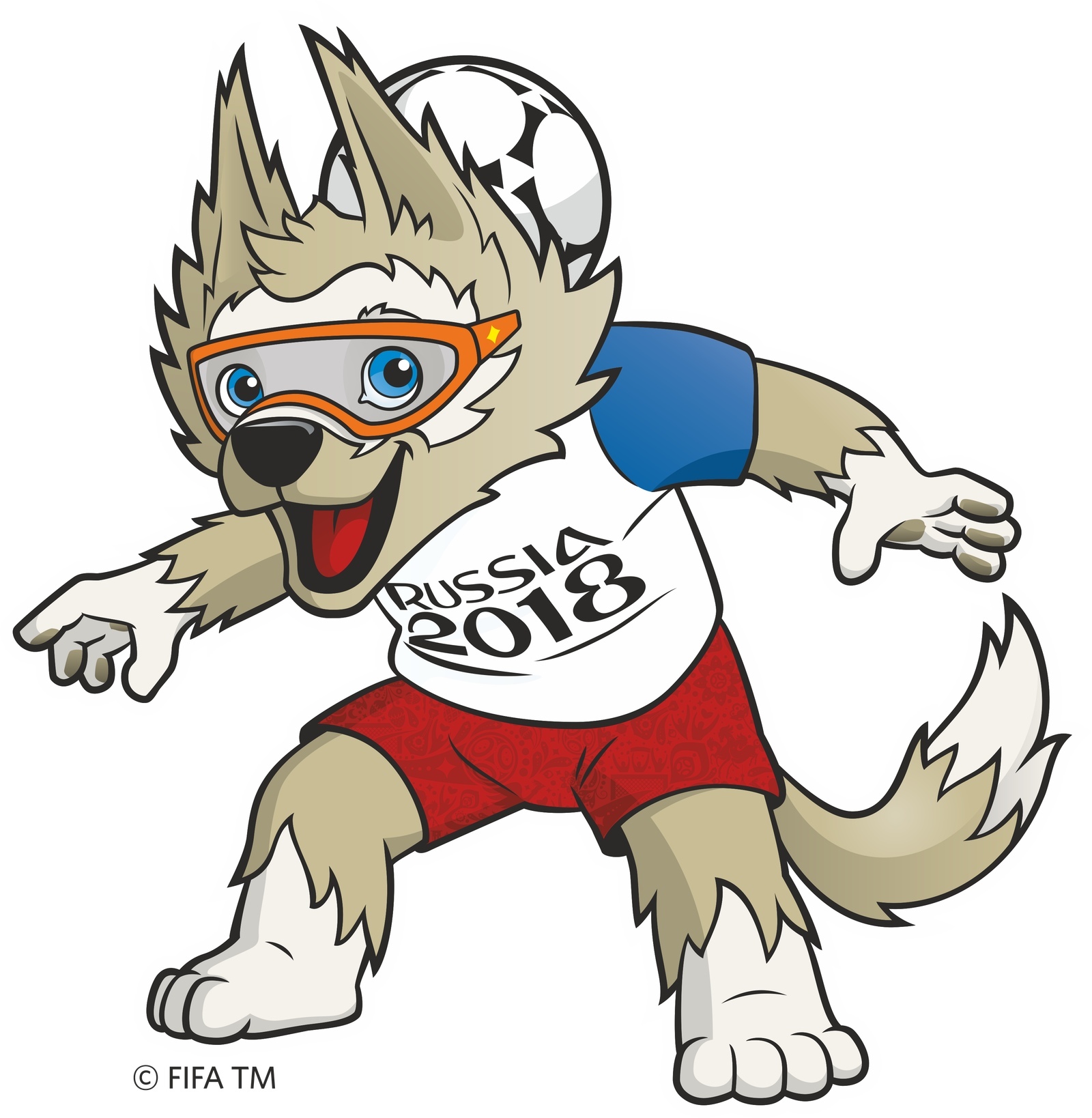 Rejected wolf from the Winter Olympics, which was pulled on the meme smiling dog and made the FIFA mascot - Football, 2018 FIFA World Cup, Wolf, Zabivaka, Design, Hack, Text