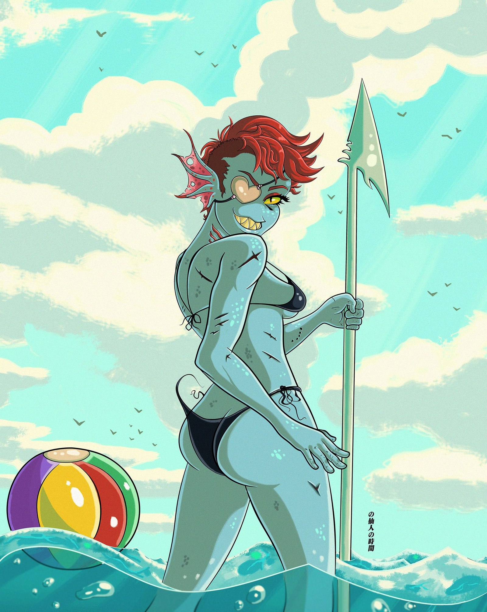 Undyne in a swimsuit - NSFW, Undertale, Undyne, Games