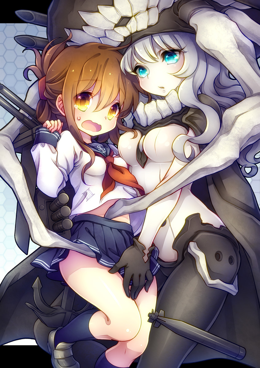 Hugs - Kantai collection, Inazuma, Abyssal, Anime art, Anime