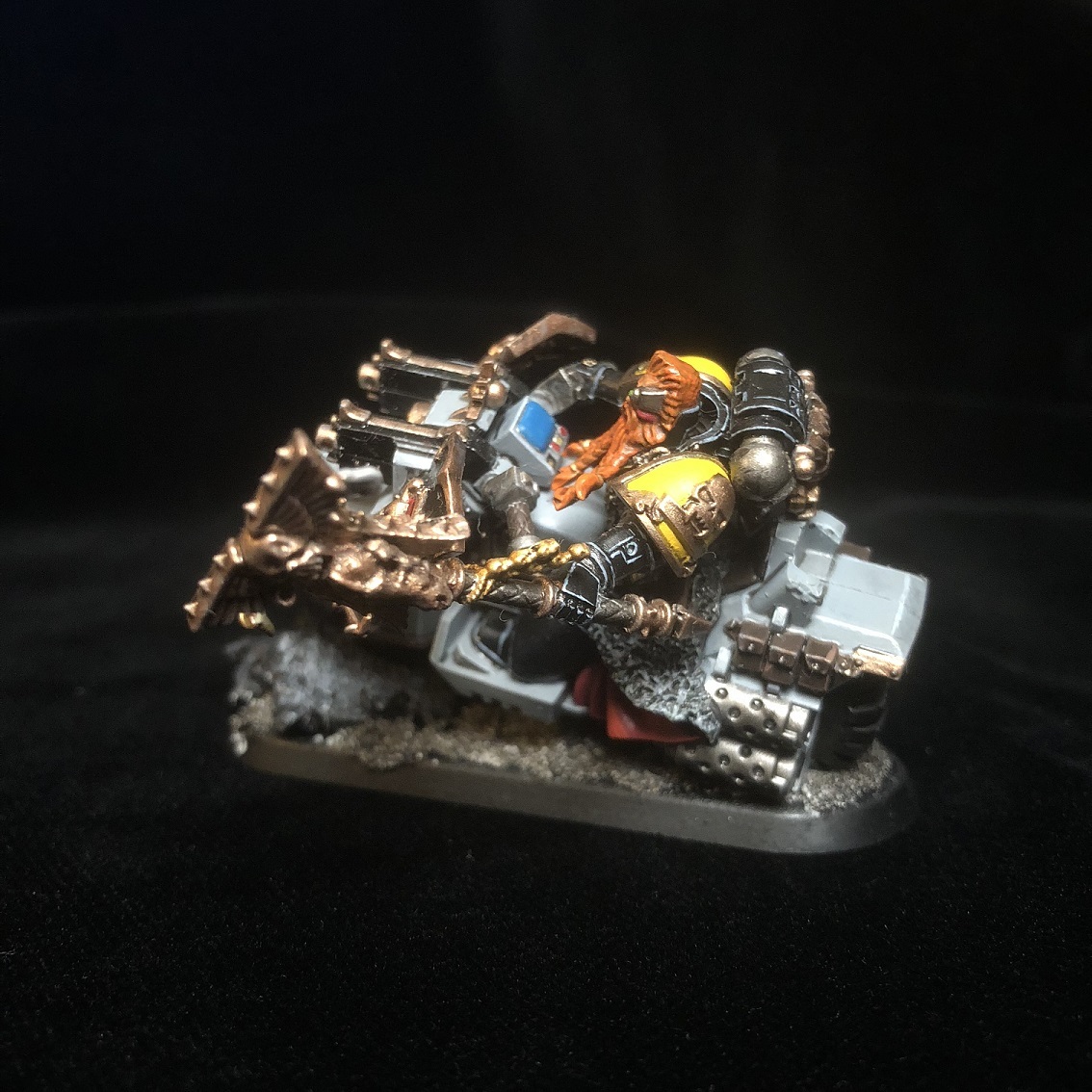 Wolf Priest on bike - Моё, Wh miniatures, Space wolves, Adeptus Astartes, Wolf priest, Покраска миниатюр, Длиннопост