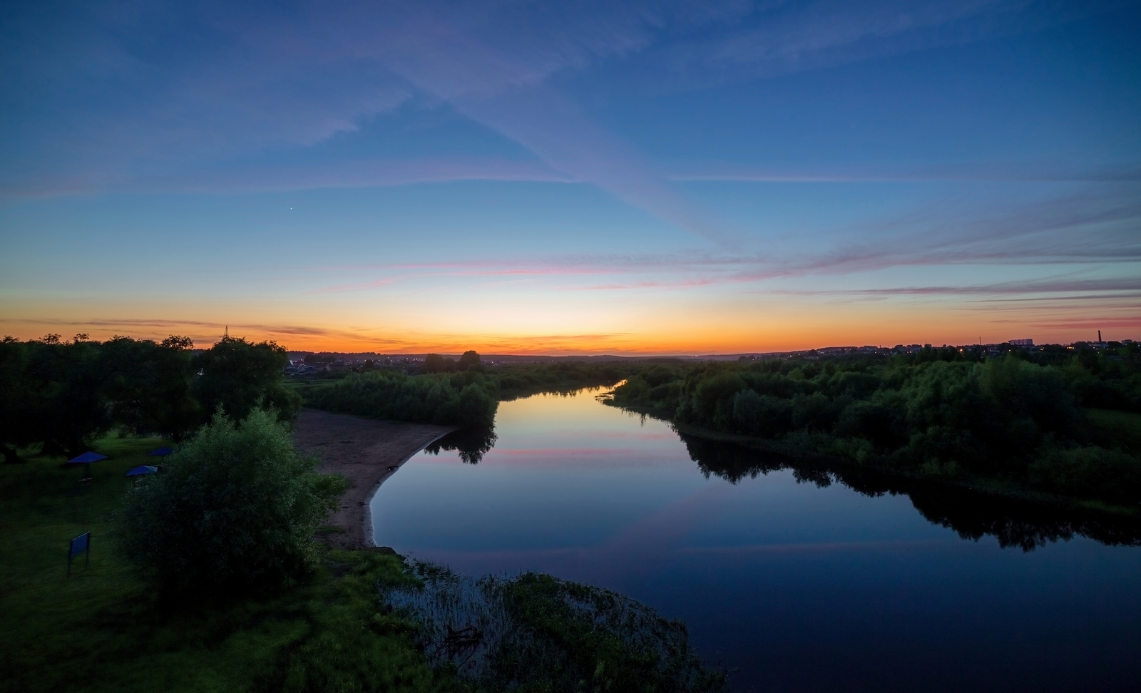 Twilight, Borisov, Berezina river. - My, Landscape, The photo, dust, Sunset, Republic of Belarus, Canon, River, Clouds