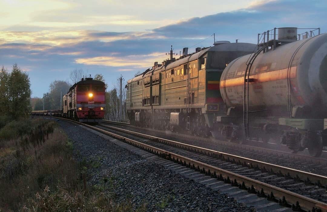 Summer evening - Samara Region, A train, Evening, The photo