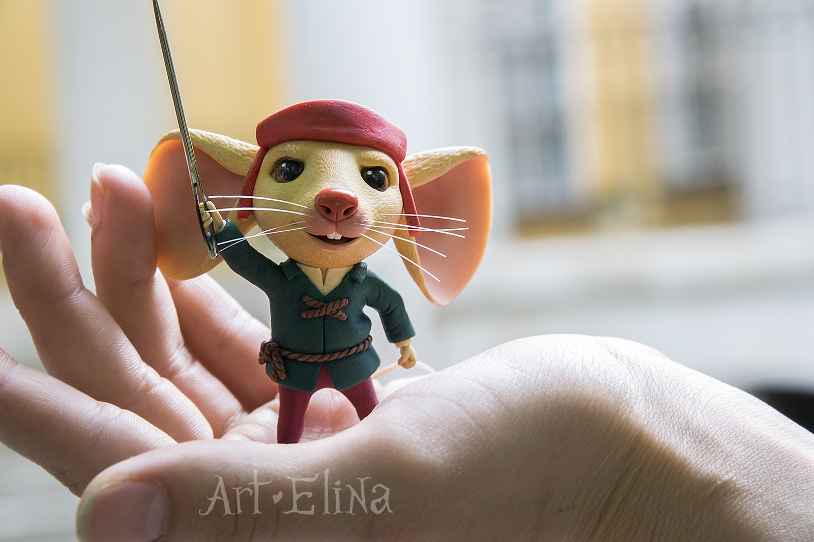 Despereaux mouse made of colored polymer clay! - My, Polymer clay, , Figurine, Needlework without process, Polymer clay, Longpost, Figurines