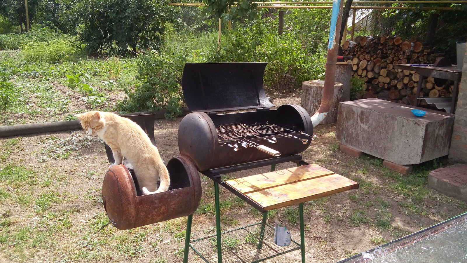 Made an addition to the barbecue in the form of a smoking chamber - My, Brazier, , , Video, Longpost