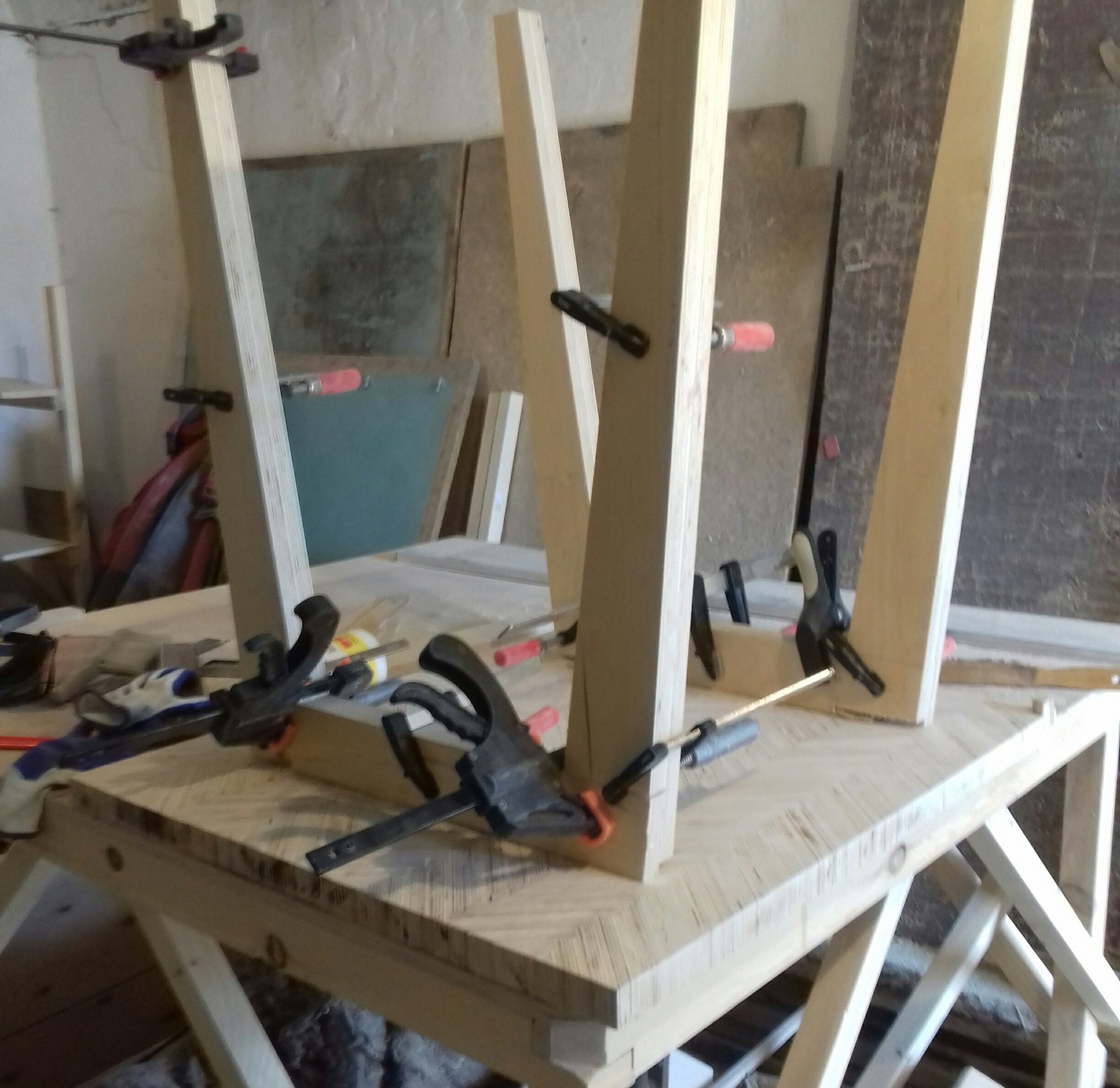 A table made of pieces of plywood and a little background - My, Carpenter, First post, Plywood, Longpost