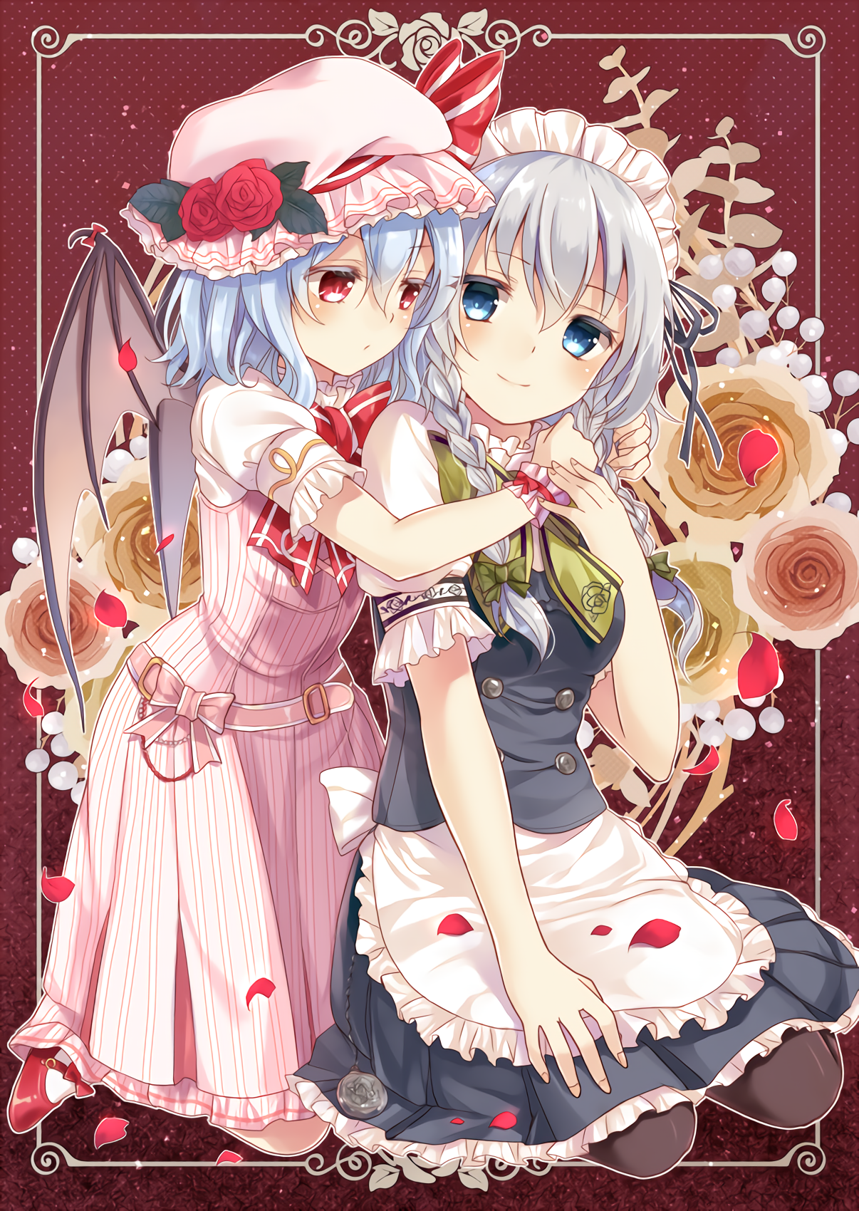 Anime Art by nunucco - Anime Art, Аниме, Loli, Remilia Scarlet, Izayoi Sakuya, Touhou, Nunucco