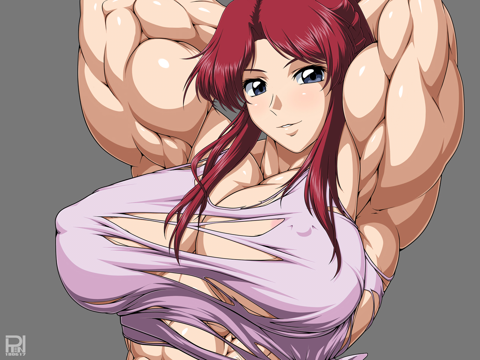 Massive Flay - NSFW, Rentb, Art, Strong girl, Sleep-Sleep, Anime, Anime art, Bodybuilders, 