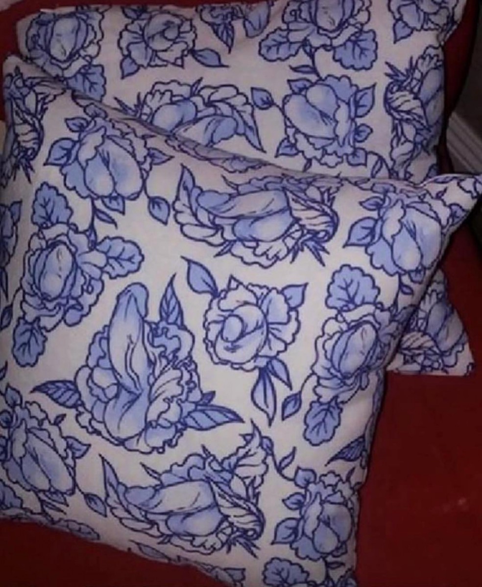 Freud pillow - It seemed, Did not seem, Pillow, Penis, Flowers, , According to Freud