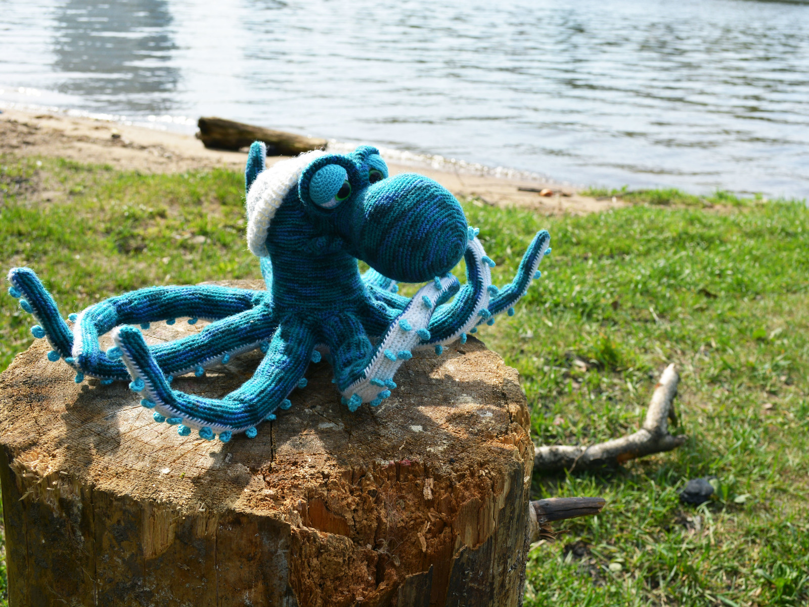 Old sea wolf or in travel dreams - My, Needlework without process, Knitting, Toys, Octopus, Handmade, With your own hands, Handmade, Hobby, Longpost