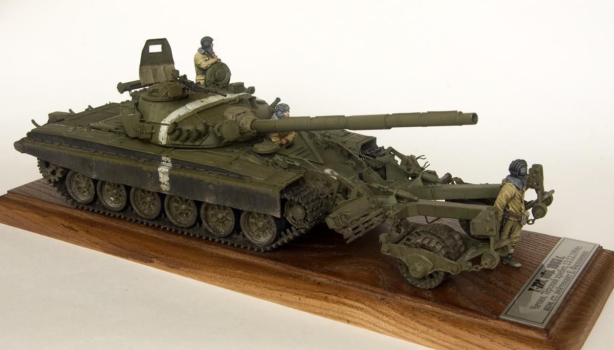 T-72A model 1983 with minesweeper KMT7-8 in 1:35 scale - Models, Miniature, Tanks, Longpost