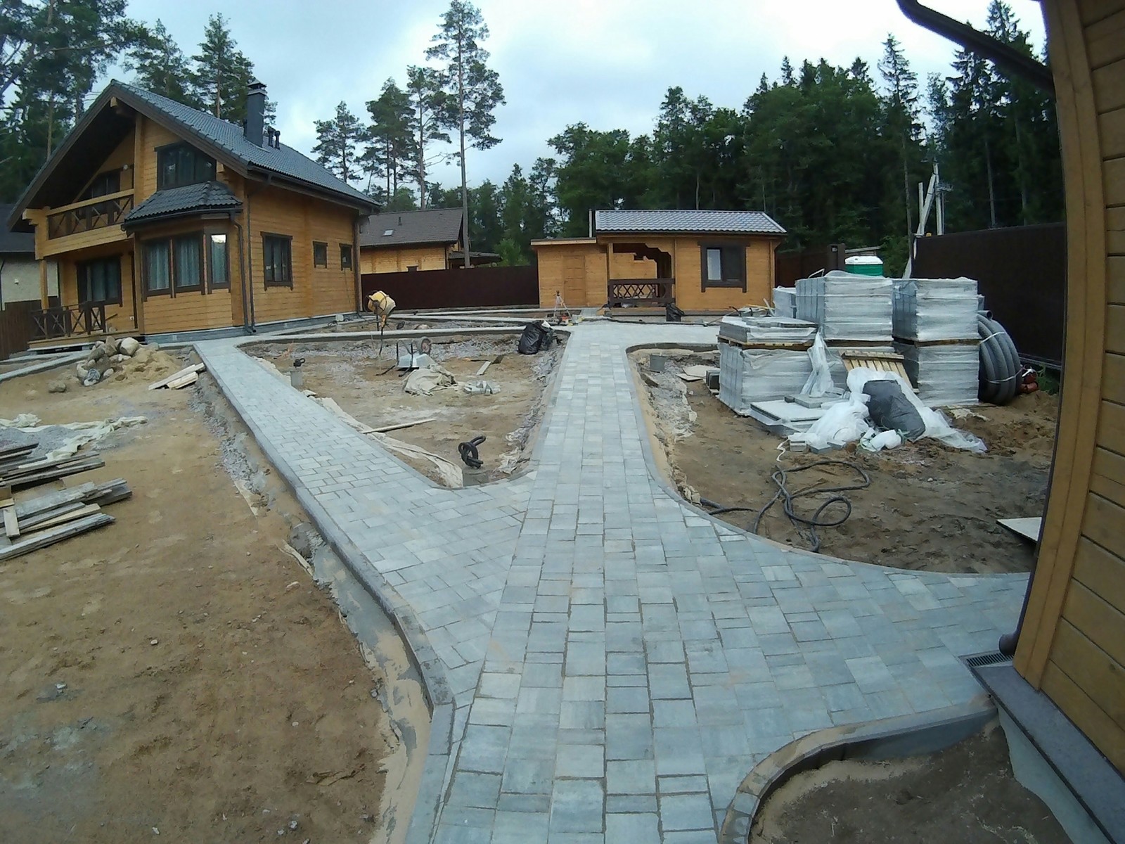 Paths on site - My, Paving stones, Dacha, Saint Petersburg, Landscape design, Sidewalk, Video, Longpost